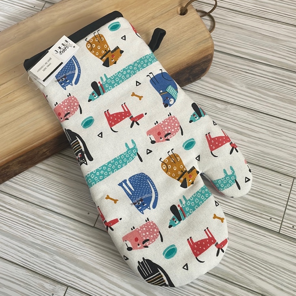 🆕 Dog Cat | Animal Printed Kitchen Oven Mit | Heat Resistant Kitchen Decor